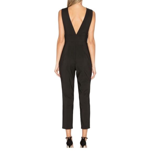 by the way Gloria Jumpsuit Womens Size S Black Low Deep V Neck Date Night Sexy - Picture 3 of 10